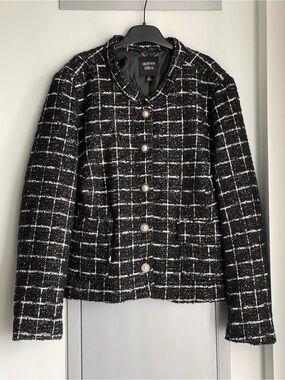 AUTRES FILLES Window Pane Plaid Tweed Jacket
